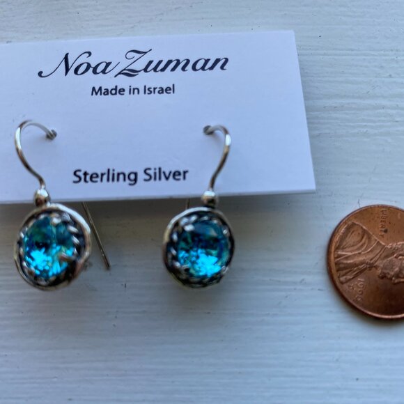 Nice Noa Zuman Sterling Silver 925 Dangle Earrings with Blue Quartz. Brand New - Picture 7 of 7